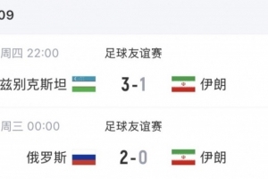国足亚洲杯对手热身情况:伊朗2负吉尔吉斯斯坦2胜,叙利亚1平1负
